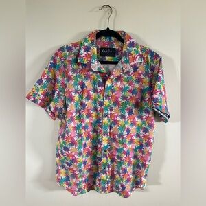 Robert Graham Vibrant Floral Men's Shirt large palm trees